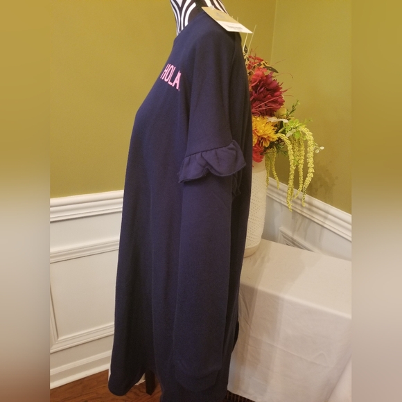 NEW Thereabouts HOLA Long Sleeve Sweater Dress Girls Navy 3XL Plus Flutter - Picture 3 of 8